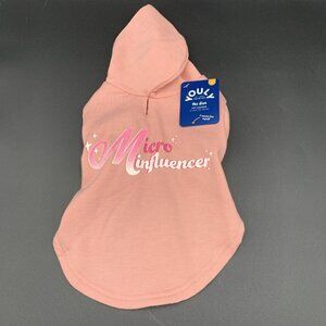 Youly Pet Dog Hoodie The Diva “ Micro Influencer” Small Pink 13-15 inches